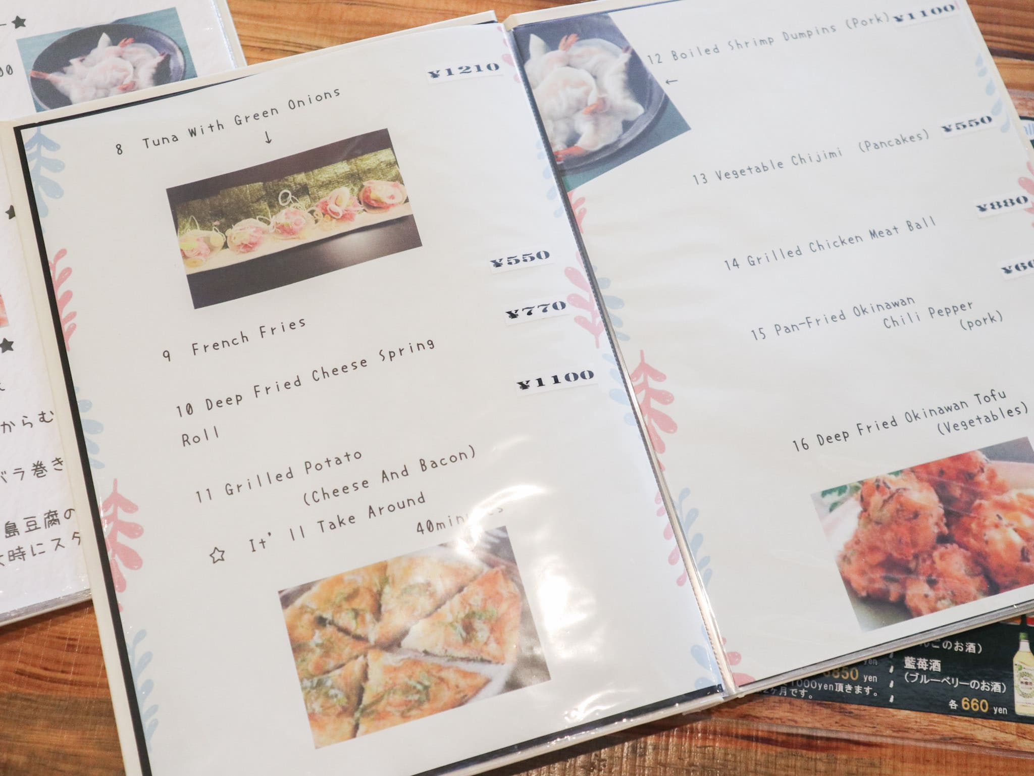 おつまみ dining Laria提供英文菜單
